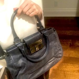 Tory Burch cross body leather bag - navy